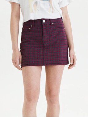 AMERICAN EAGLE hi rise mini skirt plaid (14 short)